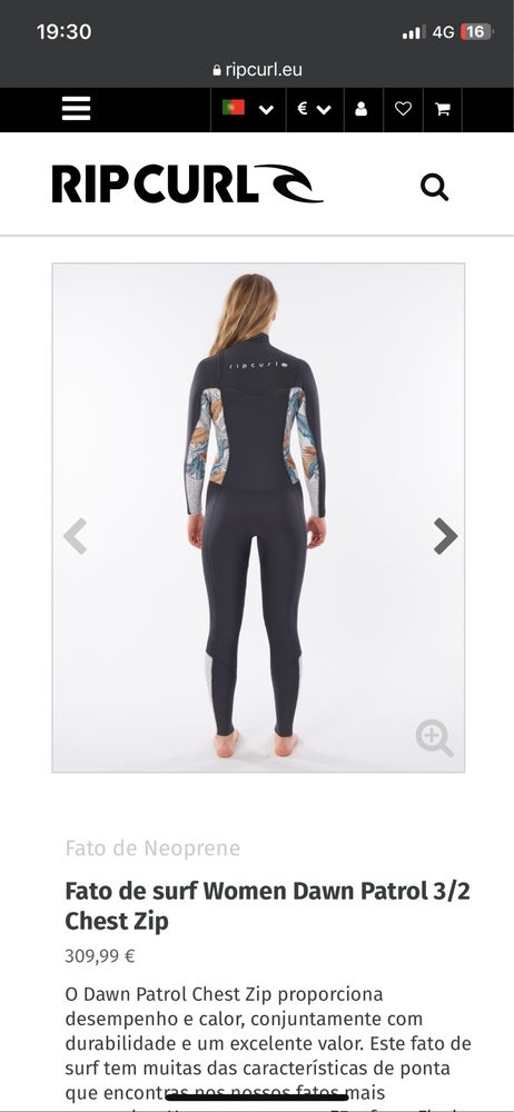 Fato de surf neoprene mulher como novo