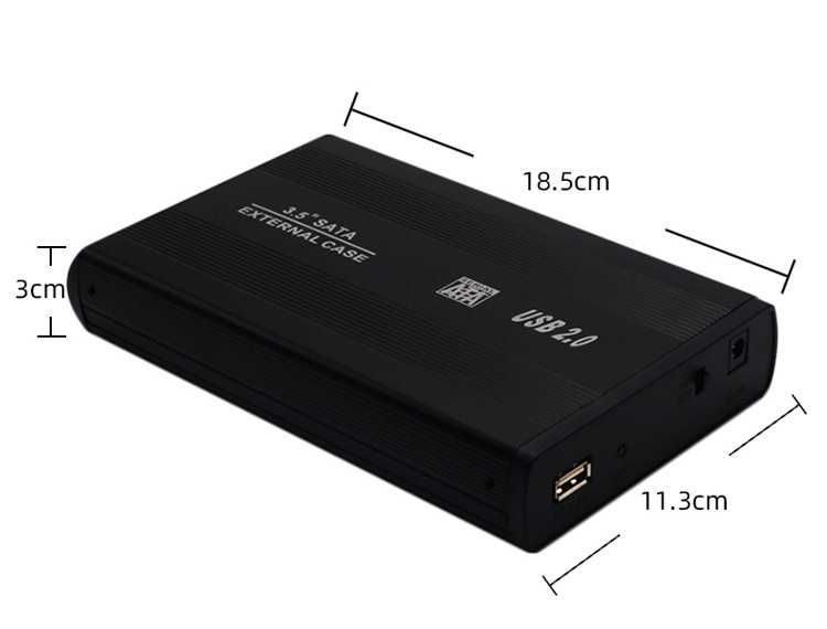 Зовнішній карман Shuole для HDD 3.5" SATA USB 3.0, алюминиевый корпус