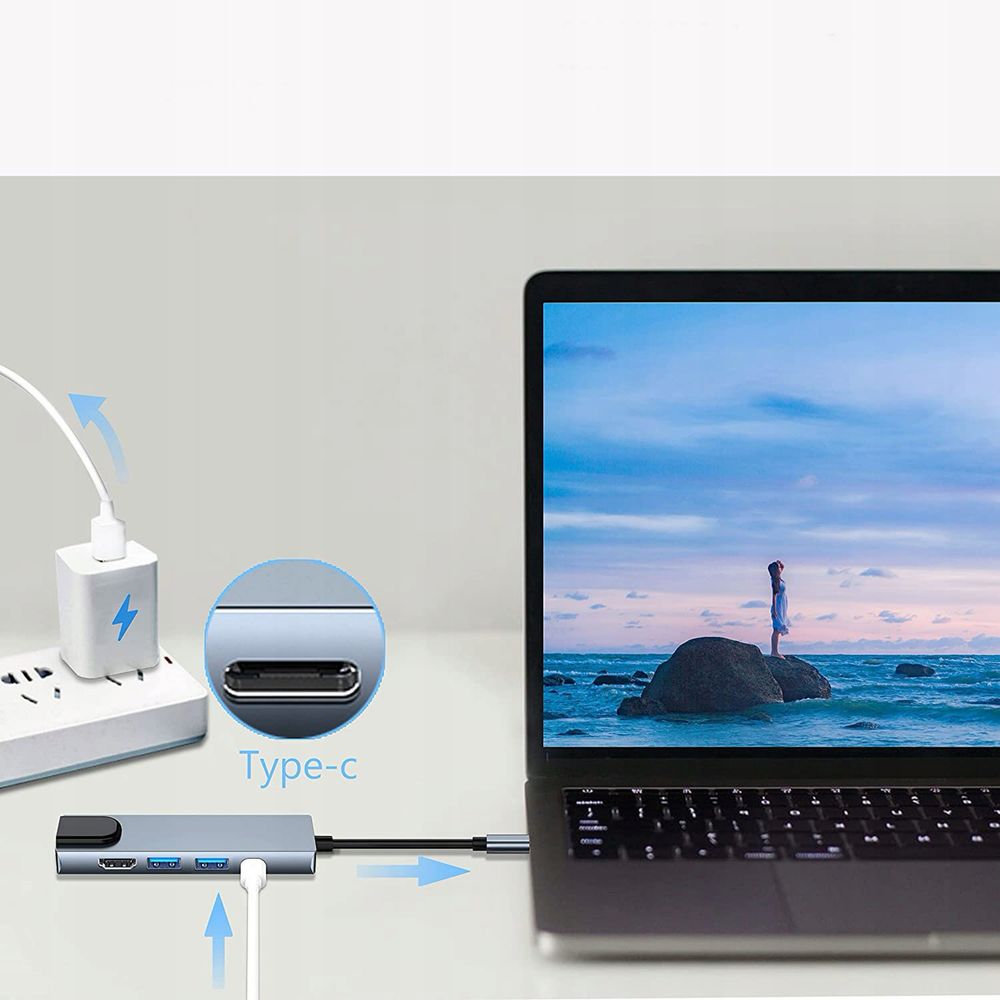 Hub 6 w 1 Lan USB-C