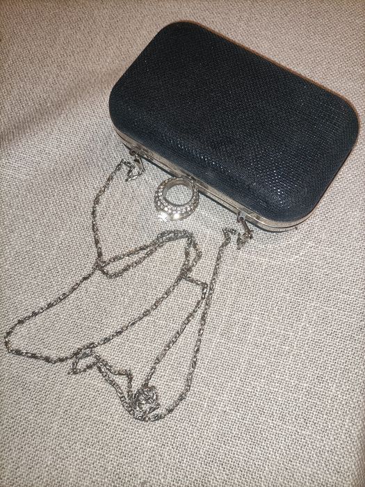 Wizytowa mini torebka black błysk