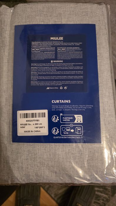 Zasłony Miulee 140x225x2