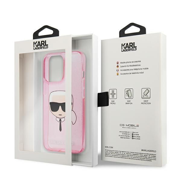 Etui Karl Lagerfeld do iPhone 13 Pro Max - Różowe Glitter