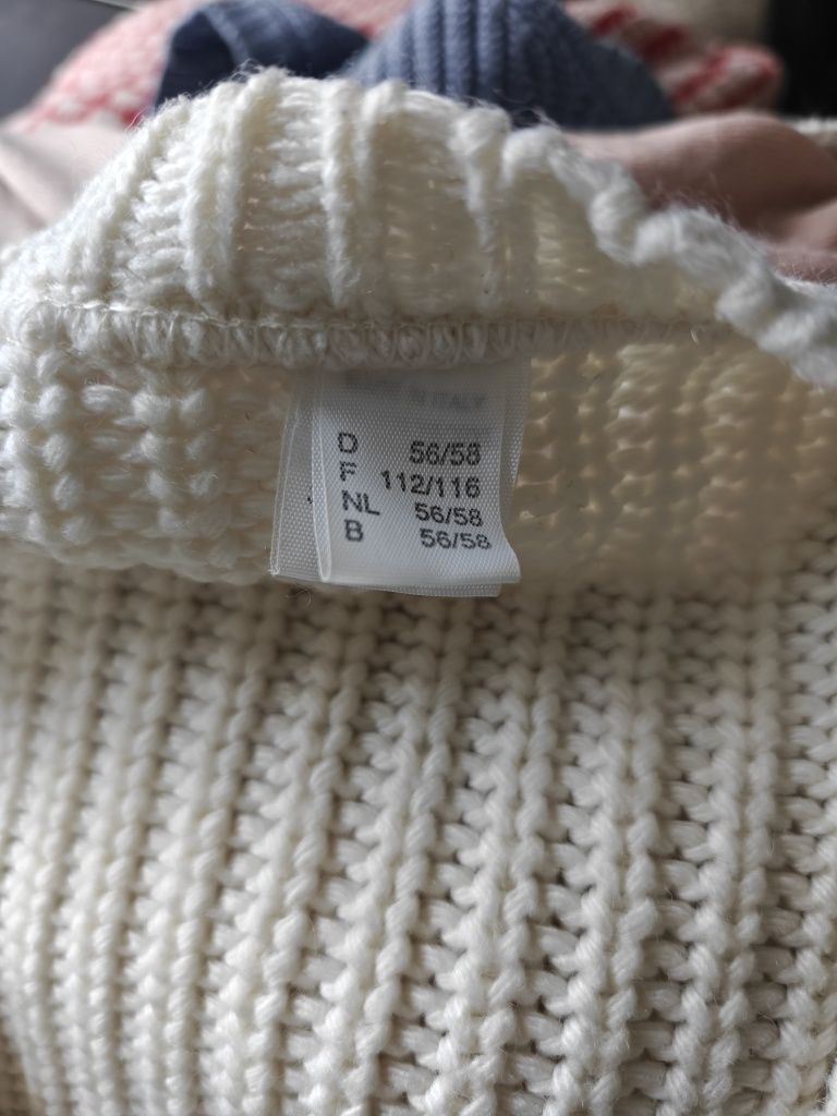 Sweterek sweter damski wełna dekolt V serek mięsisty gruby 52 54