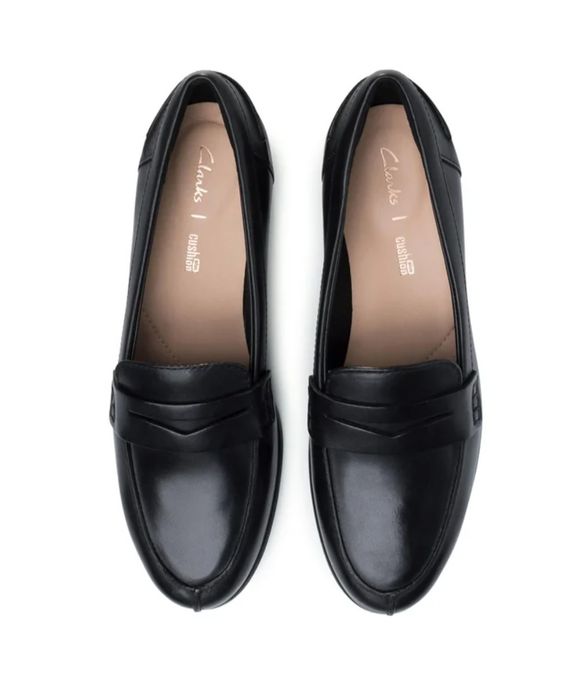 Clarks Nowe loafersy mokasynki Balerinki skóra naturalna czarne roz 38