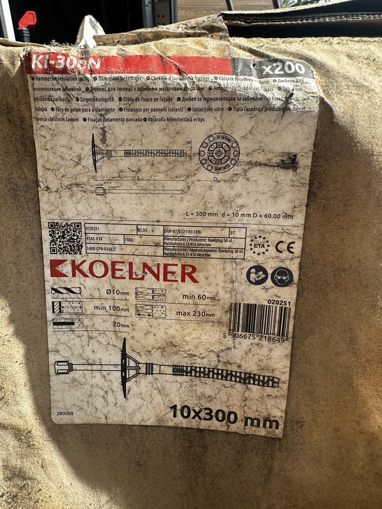500szt Koelner KL-300N kołek kołki do styropianu 30 cm 300 mm 500 szt.