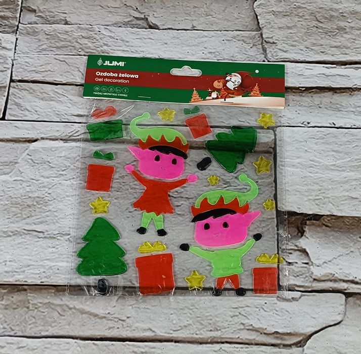 Ozdobne świąteczne naklejki żelowe
