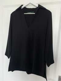 Polo Ralph Lauren bluzka koszulowa koszula oversize rękaw 3/4 czarna