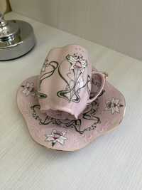 Filiżanka różowa porcelana