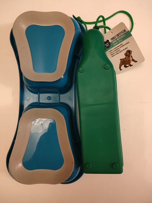 Podwójna miska i poidło turystyczne dla pupila ActivPet 450ml.