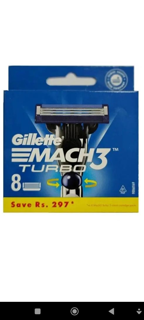 Змінні касети для гоління Gillette Mach3 Turbo, 8 шт