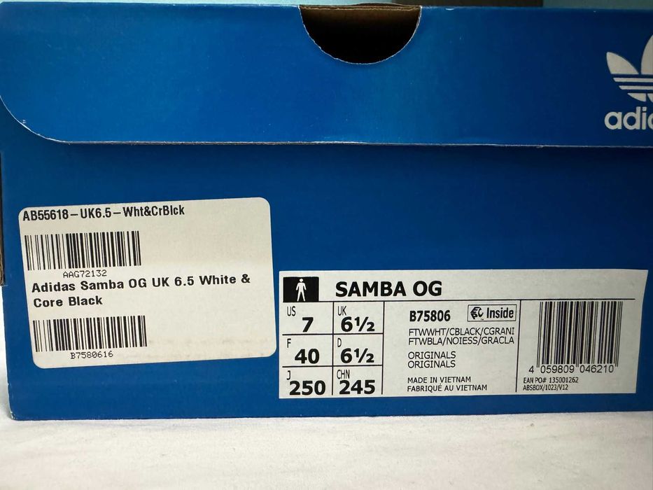adidas Samba OG – Cloud White / Core Black | NUNCA USADO!