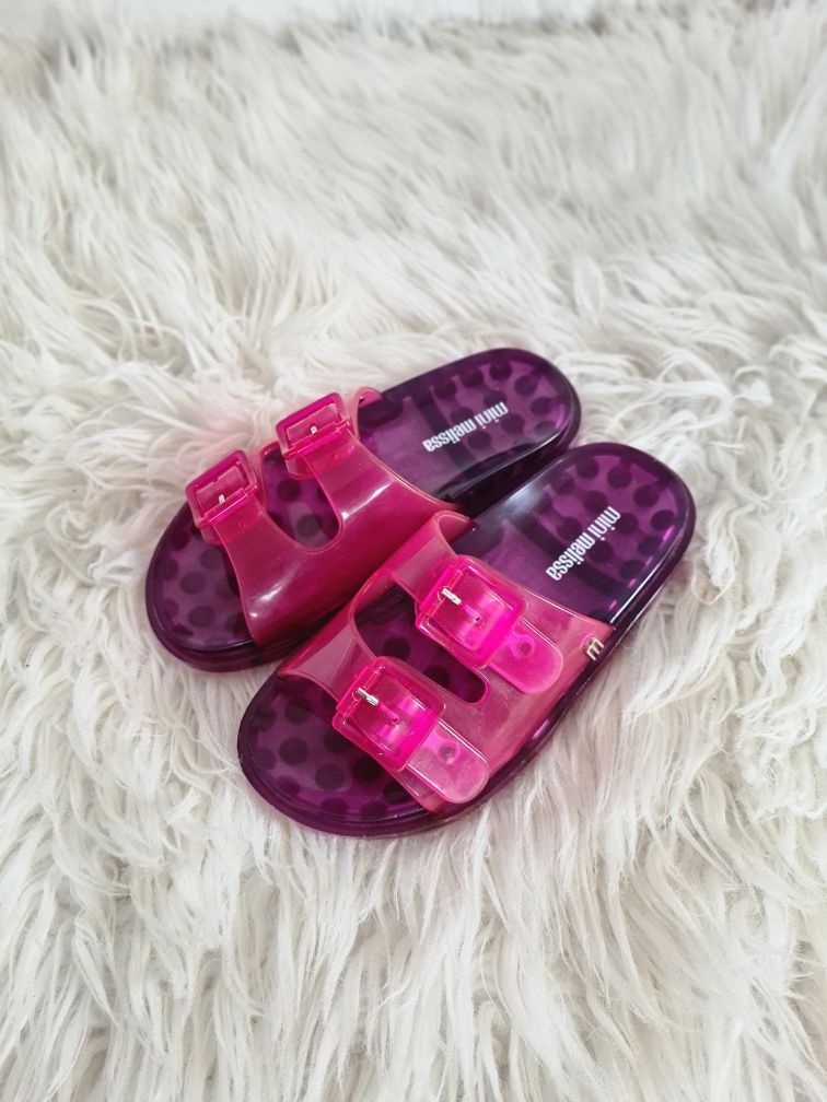 Mini Melissa 28 29 17,5cm klapki dziecięce gumowe meliski róż