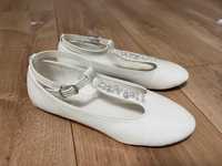 Buty białe dla dziewczynki komunia 34