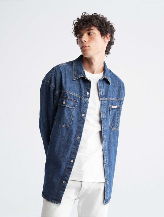 Calvin klein джинсовая куртка (ck blue denim jacket over)c америки М,L