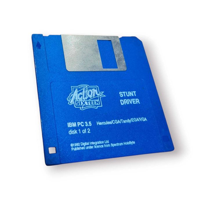 Jogo Stunt Driver (PC, 1992) – Edição em Disquete 3.5” – Completo