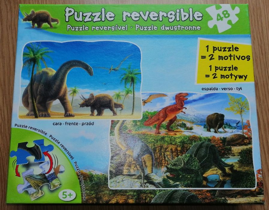 Puzzle Reversível de Dinossauros