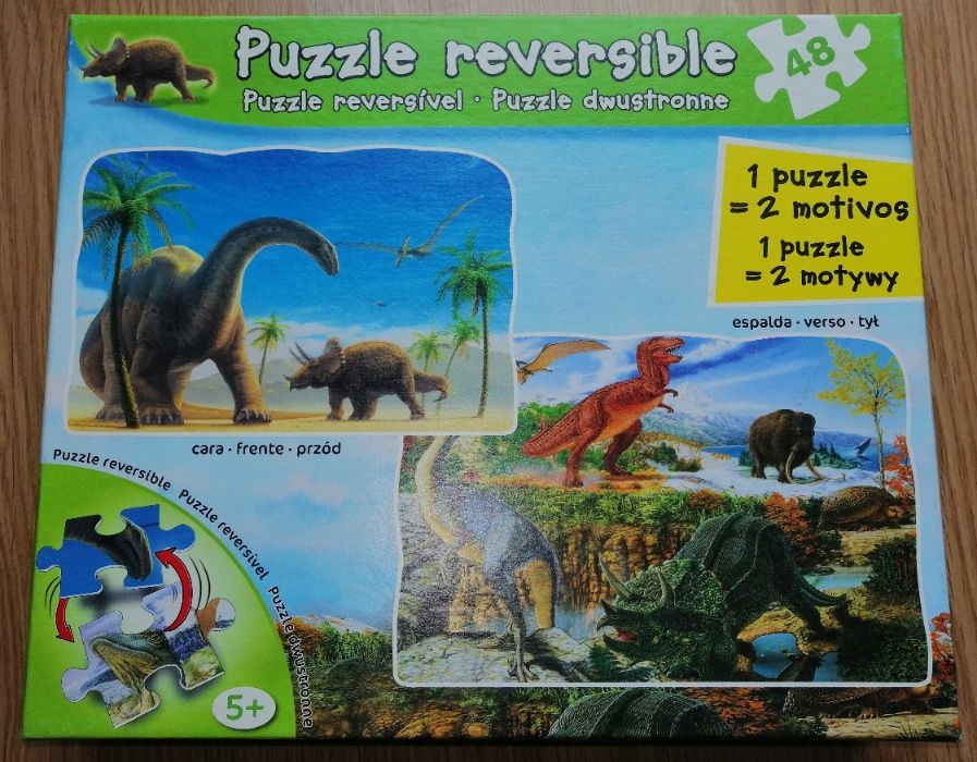 Puzzle Reversível de Dinossauros