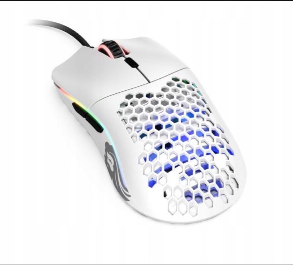 Myszka przewodowa Glorious Model O Matte White sensor optyczny