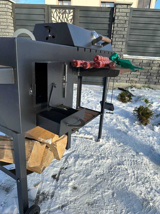 Мангал з пічкою під казан метал 4 мм на 8 шампурів ПОСИЛЕНИЙ