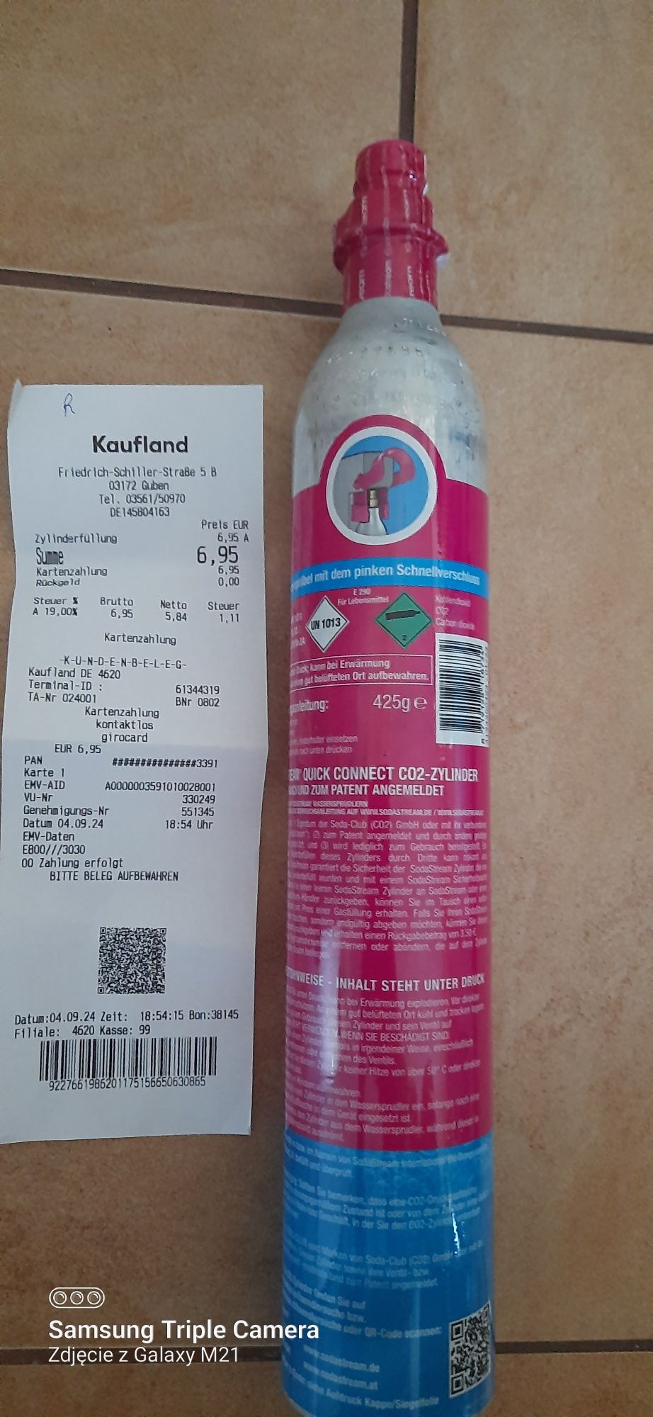 SodaStream. Co2. Cylinder. Cylinder. Nabój orginalnie nabity.Woda gazo