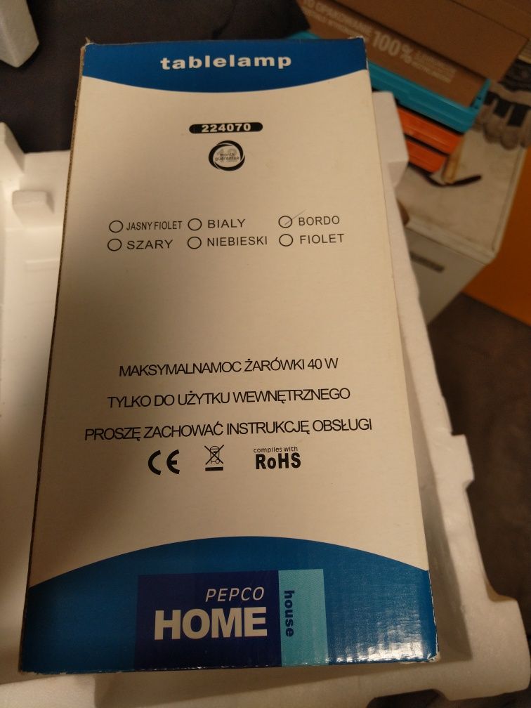 Nowa lampka nocna pepco home. Bordowa