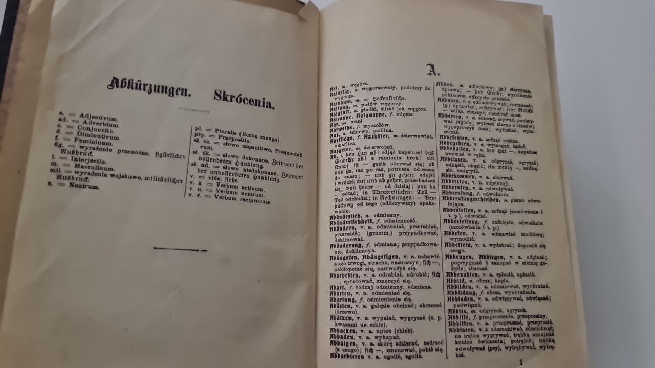 Antyk ok. 1925 r. Słownik Niemiecki Mosbach August polsko-niemiecki