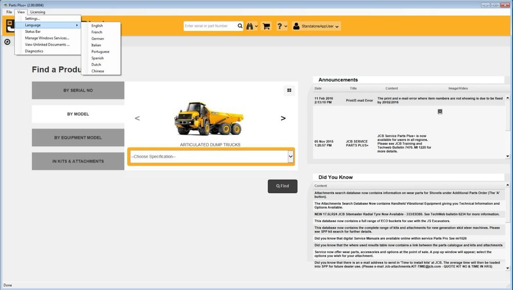 JCB Service Parts plus oraz Parts Pro LAPTOP! ZAINSTALOWANY PROGRAM