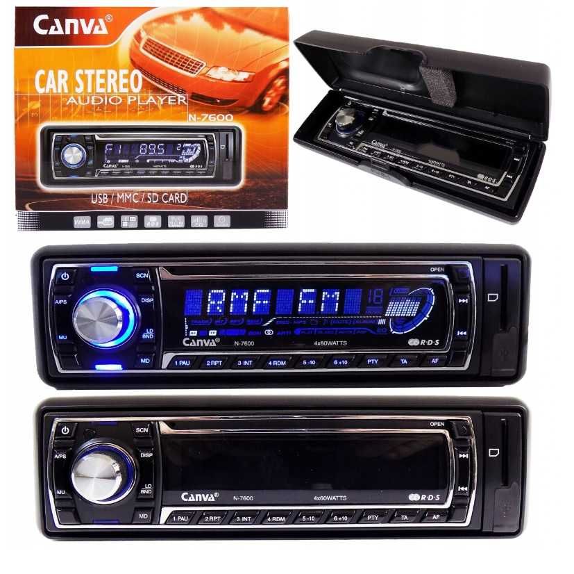 Radio samochodowe RDS PANEL MP3 USB SD + etui