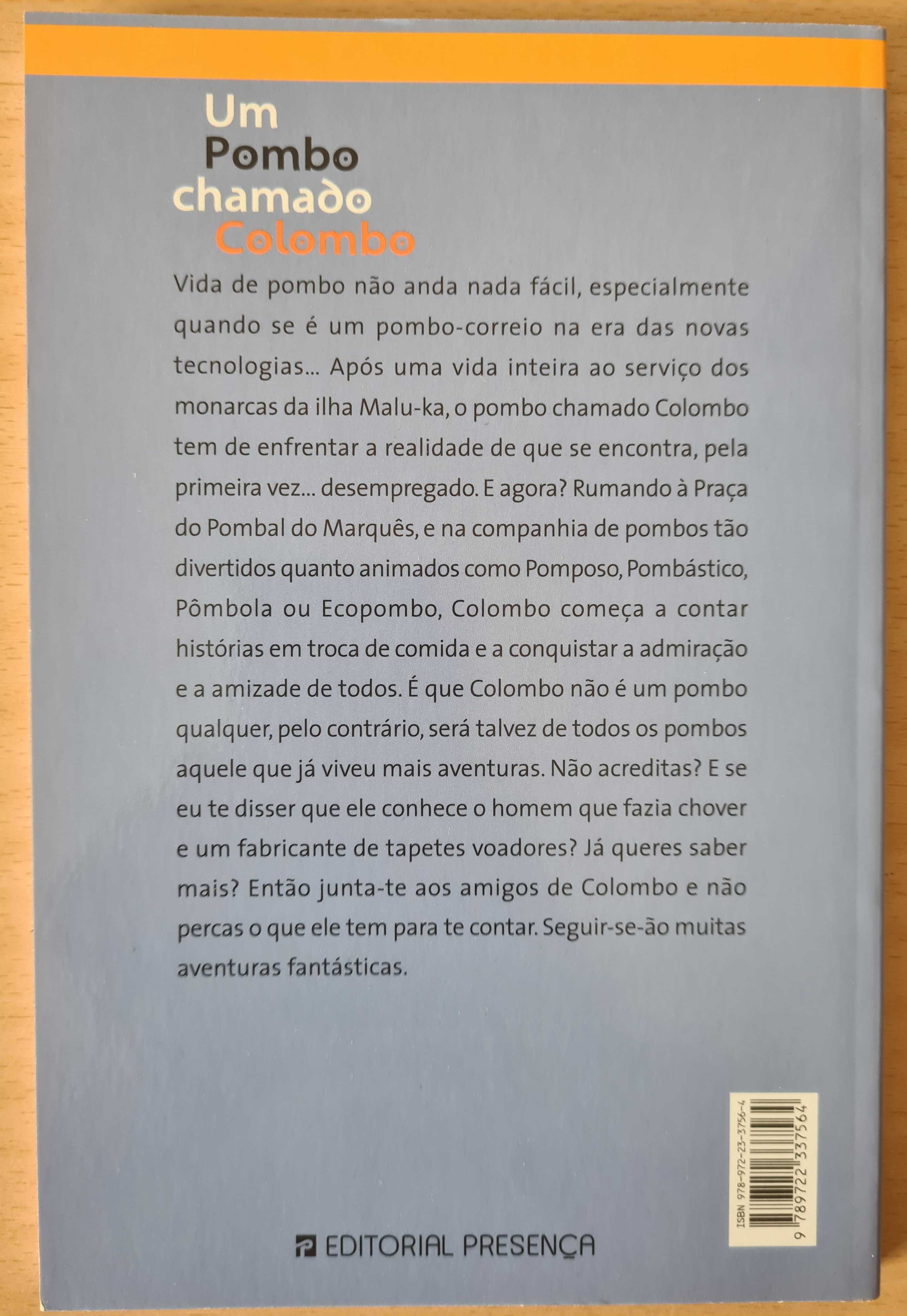 Livro juvenil "Um Pombo Chamado Colombo" do Plano Nacional de Leitura