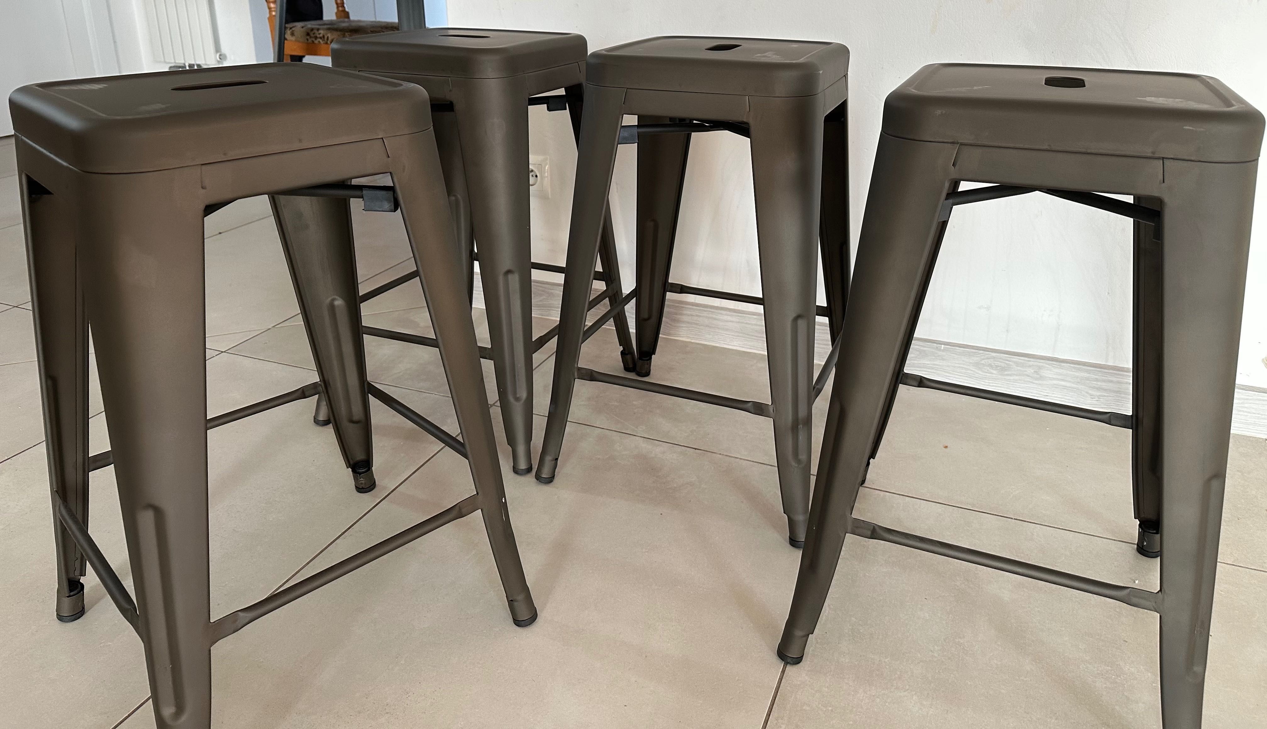 Stołek barowy metalowy nowoczesny loft  4 sztuki