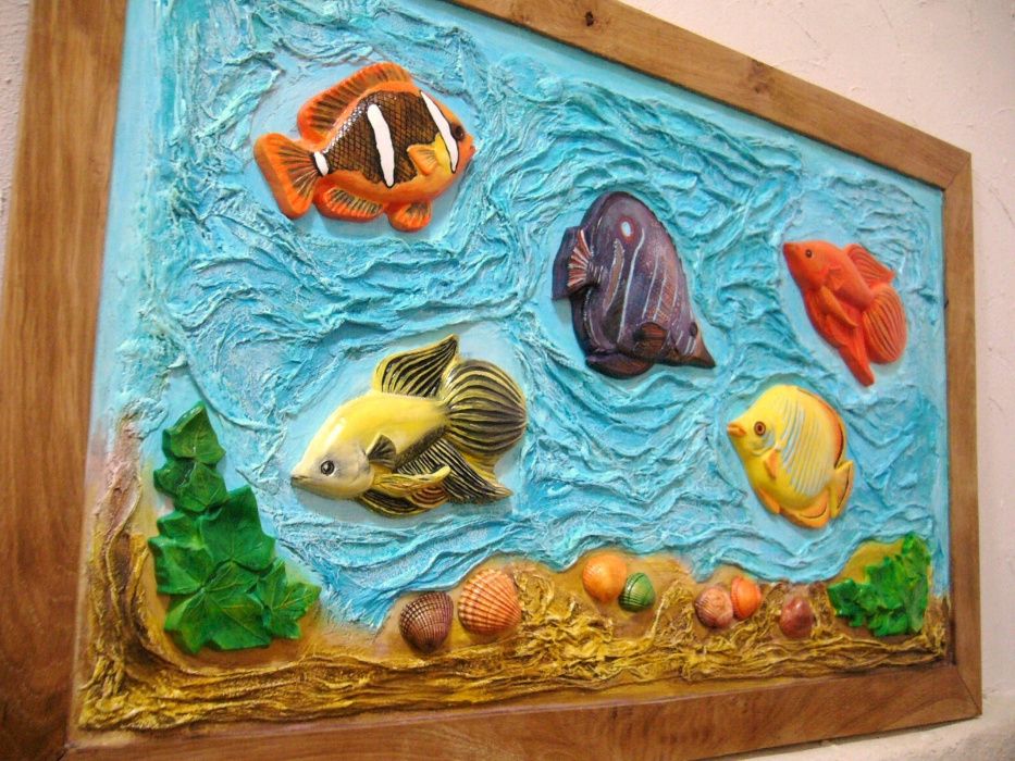 Obraz płaskorzeźba akwarium