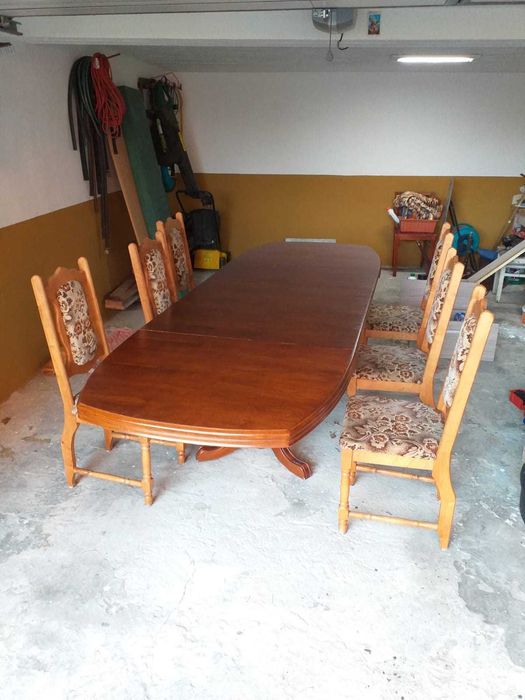 Stół rozkładany z krzesłami x6