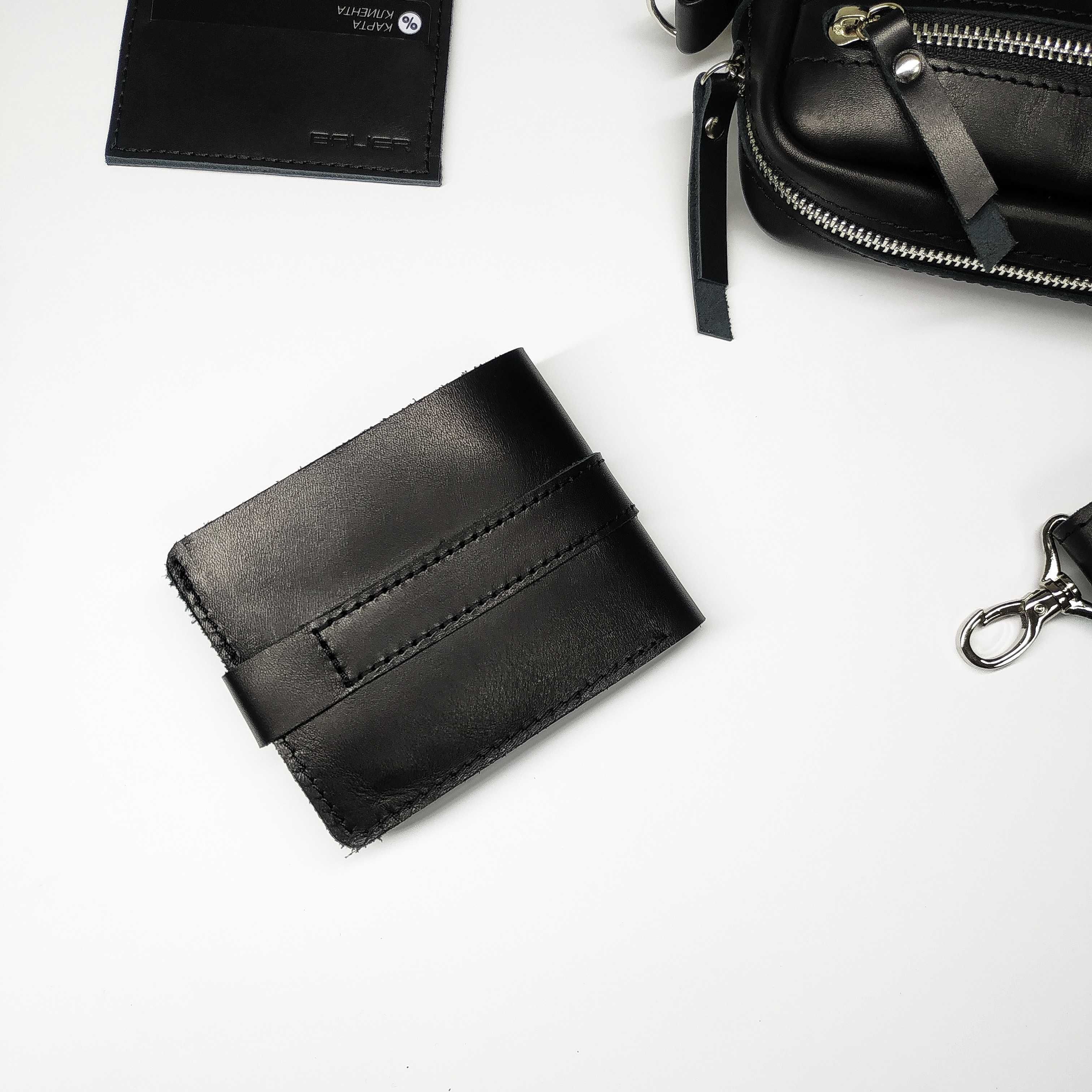 Кожаный мужской кошелек с отделом для мелочи +подарок Balier