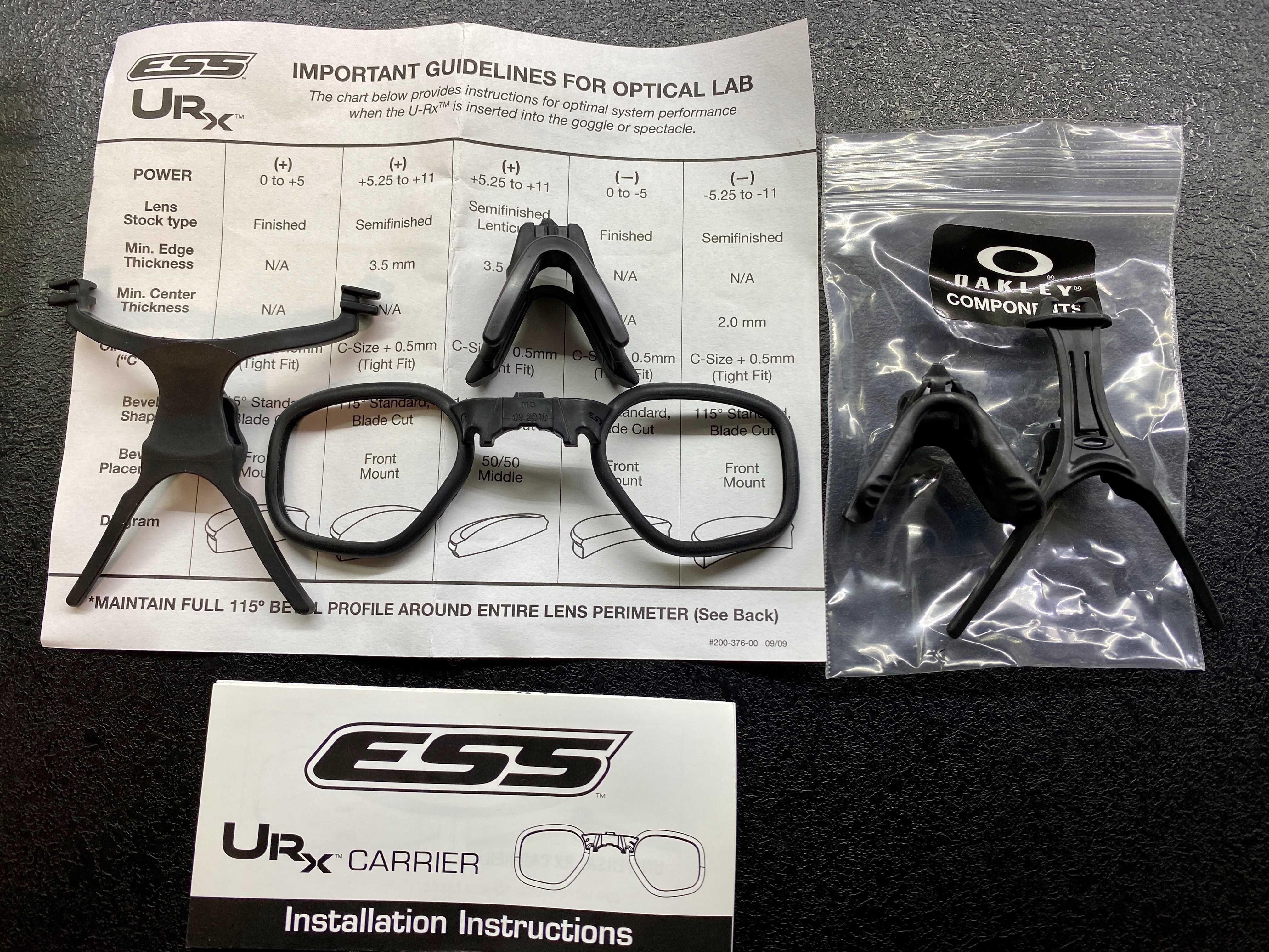 Діоптричні вставки ESS URx для ESS Crossbow, ICE, Profile NVG. USA