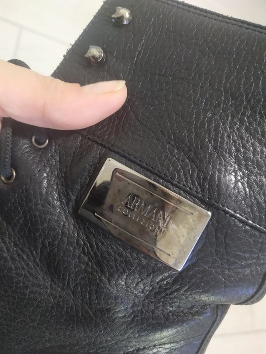 Черевики ботинки чорні шкіряні Armani