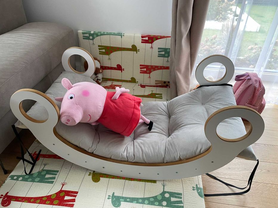 Drewniany Bujak Montessori XL 100 cm + Poduszka Certyfikowany