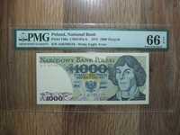 Banknot PRL 1000 złotych 1975 rok seria AS Kopernik grading PMG 66