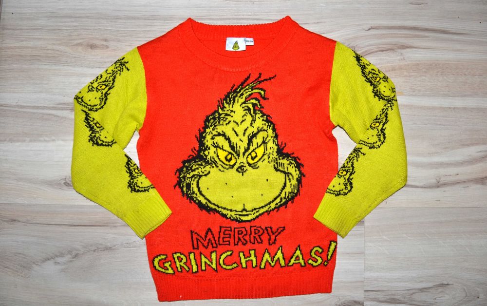 368* Świąteczny sweter the Grinch 7/8 lat_ 122/128 cm