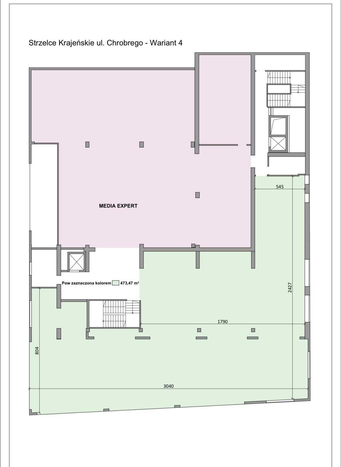 Wynajem lokalu handlowego 200–470 m² –Galeria Rycerska, Strzelce Kraj.