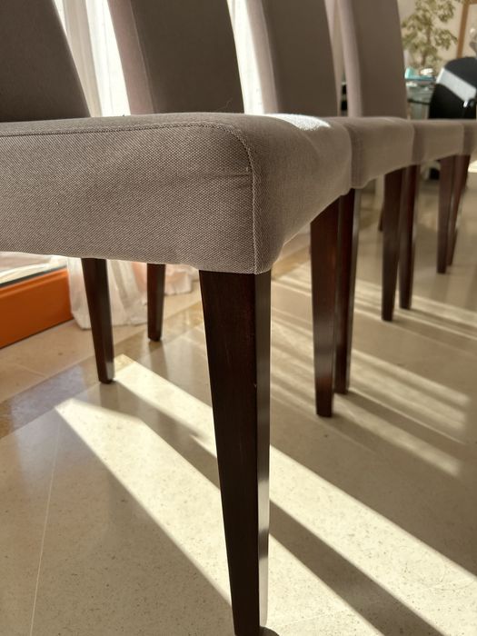 Cadeiras de mesa em tecido beje 8&80