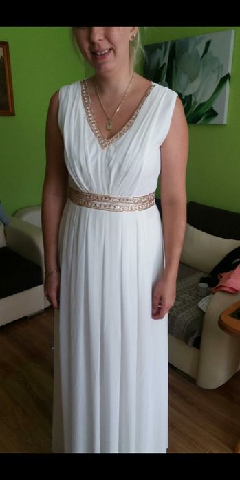Prosta suknia ślubna - rozm 40-42 dla wysokiej