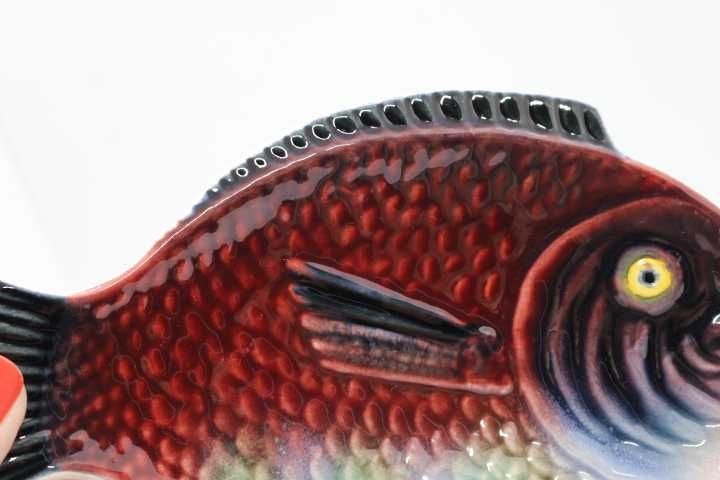 Travessa Peixe 21 cm Vidrada Faiança Caldas Rainha Marcada Subtil P.49