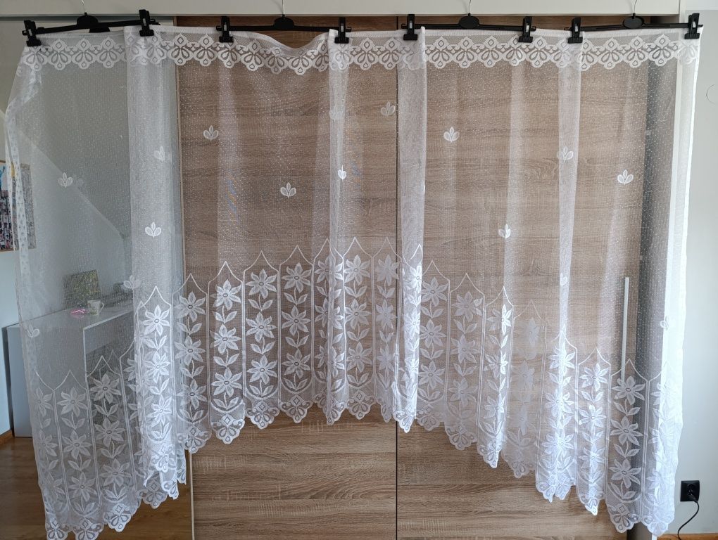 Firanki dwie sztuki półkole