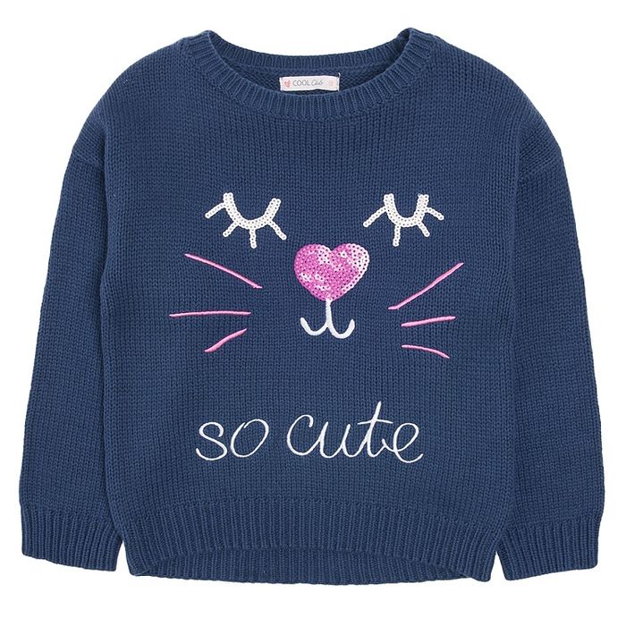 COOL CLUB bluza granatowa sweter sweterek granatowy bawełna 146/152