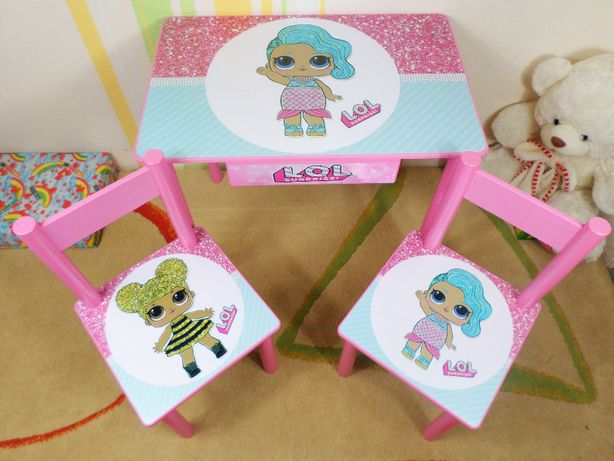 Детский столик и стульчик набор "Кукла Лол" стол-парта стул (варианты)