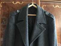 Meski zimowy plaszcz szersc wool L-XL szary zalozony raz