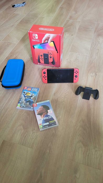NINTENDO SWITCH OLED mario edition +gry, akcesorja