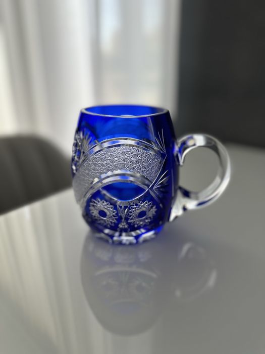 Grübl бокал для пива, цветной хрусталь 24% PbO, Австрия