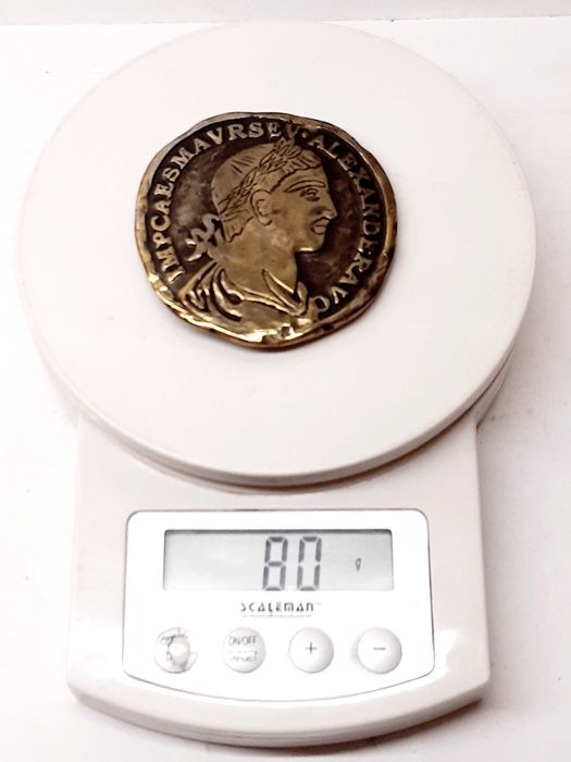 Редкая антикварная пряга для ремня, латунь, Александр Македонский