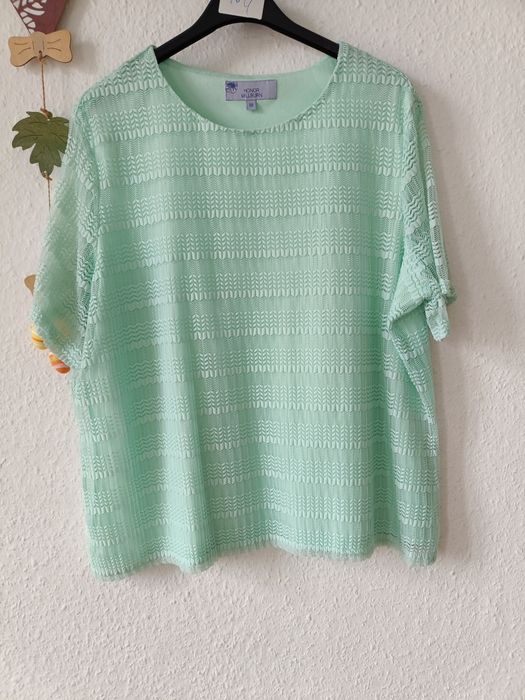 Cudna miętowa bluzka #wiosna #lato plus size rozm. 46